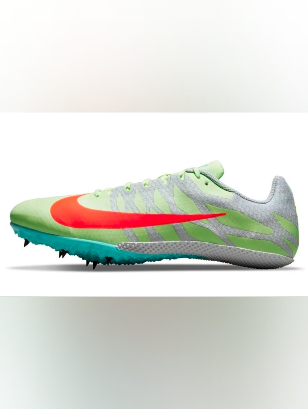 Nike Neon Green and Coral Youth Track Spikes Size 4.5 Y